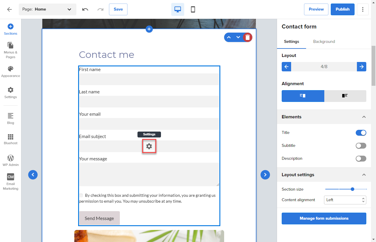 Website Builder (for WordPress) - How to Add and Manage Contact Forms |  Bluehost Support