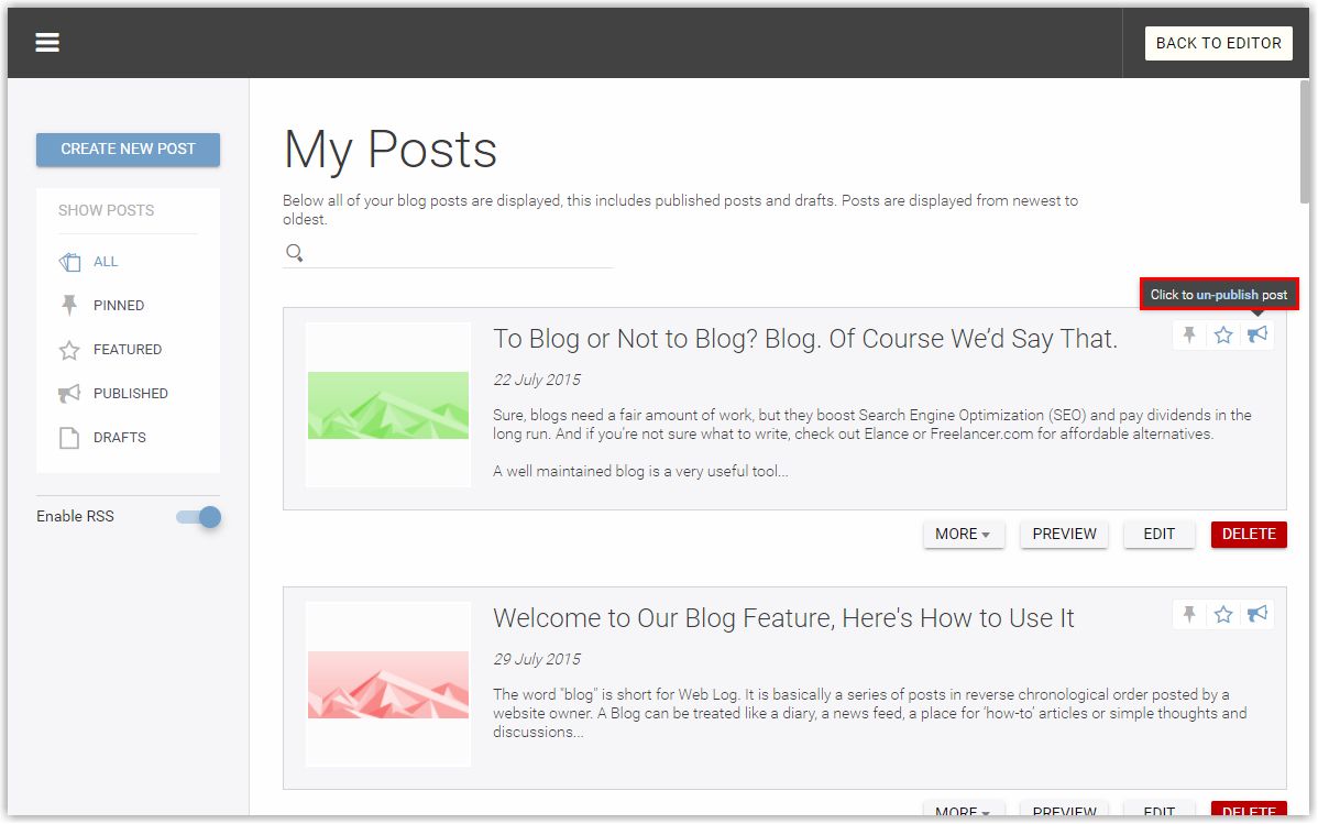 You can also Unpublish a post