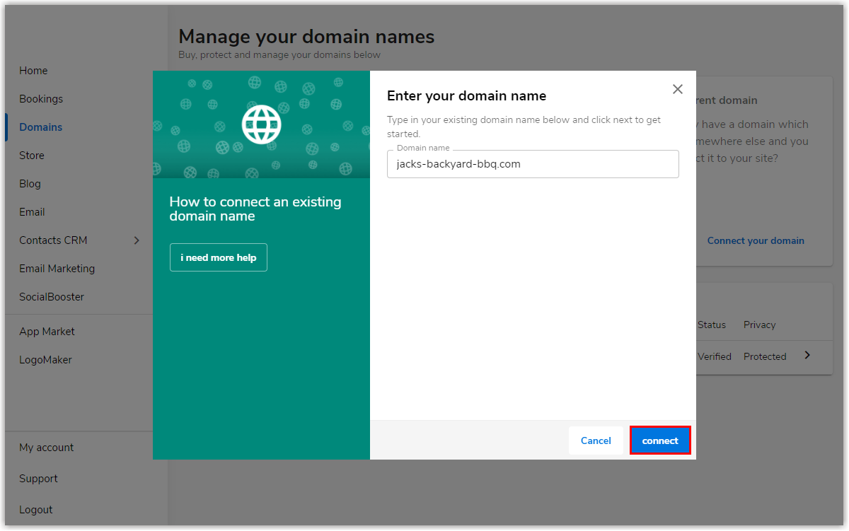 Click connect to proceed