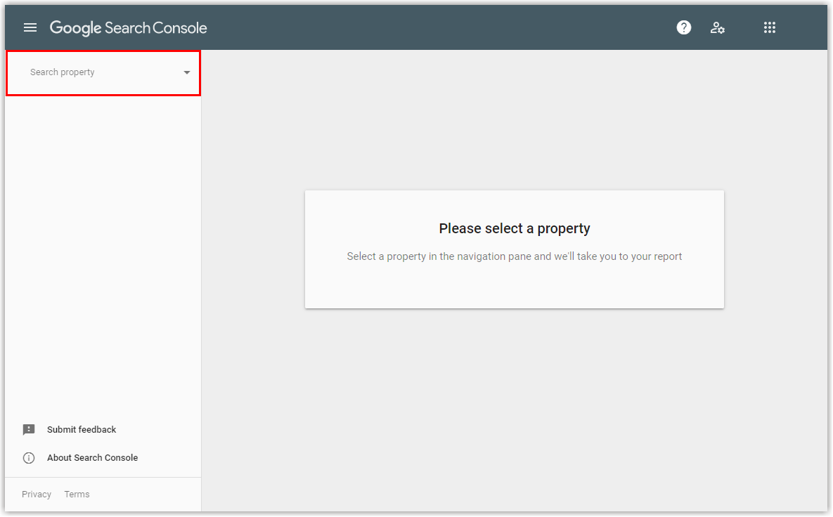 Select the drop-down next to Select property