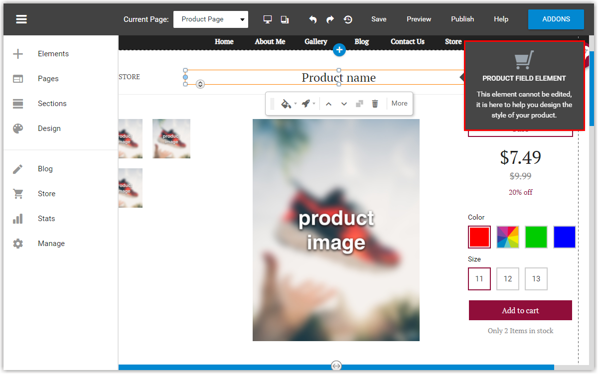 To edit the information that appears, navigate to the Manage Products and Orders page