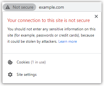 Your connection is not secure error