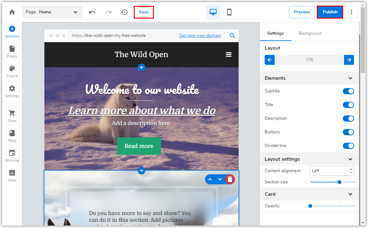 Save and Publish