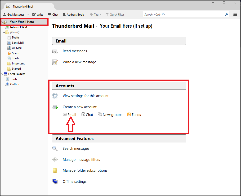 hostgator email settings thunderbird