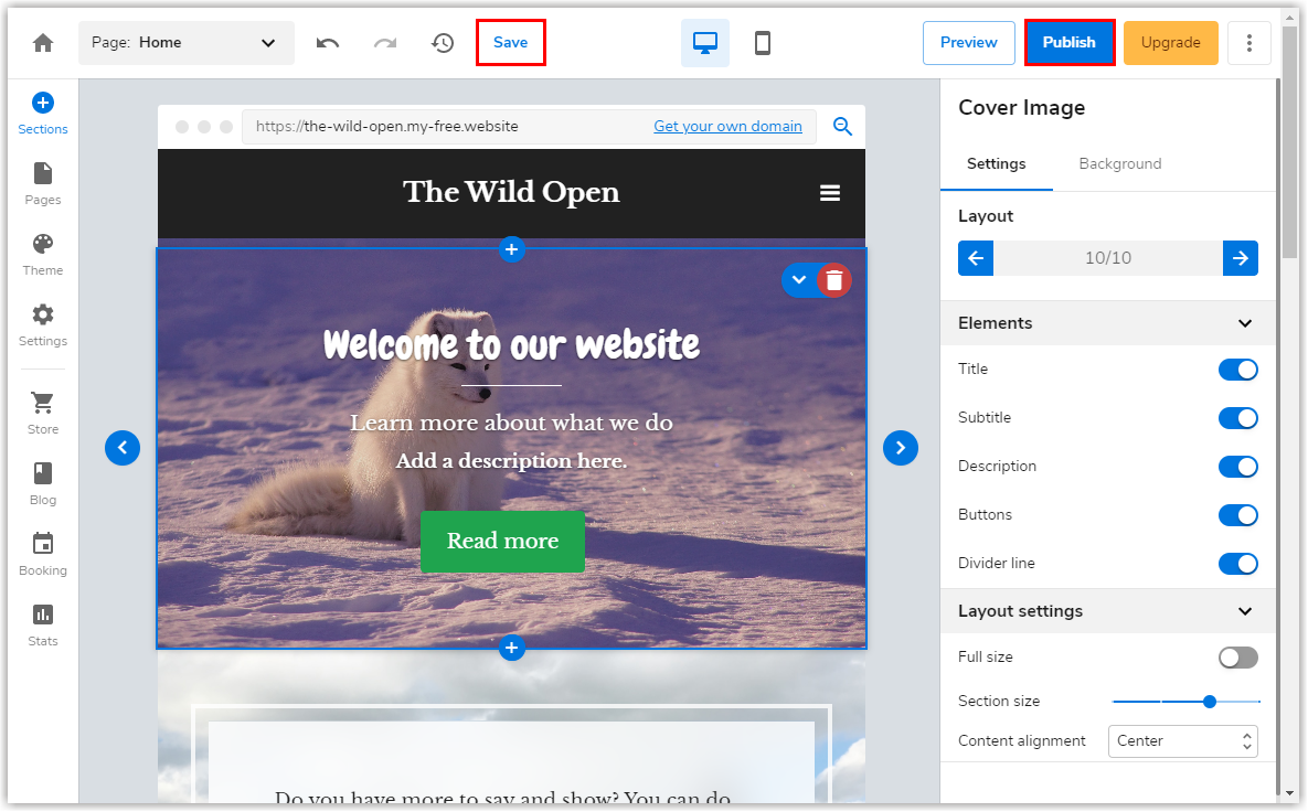 Save and Publish