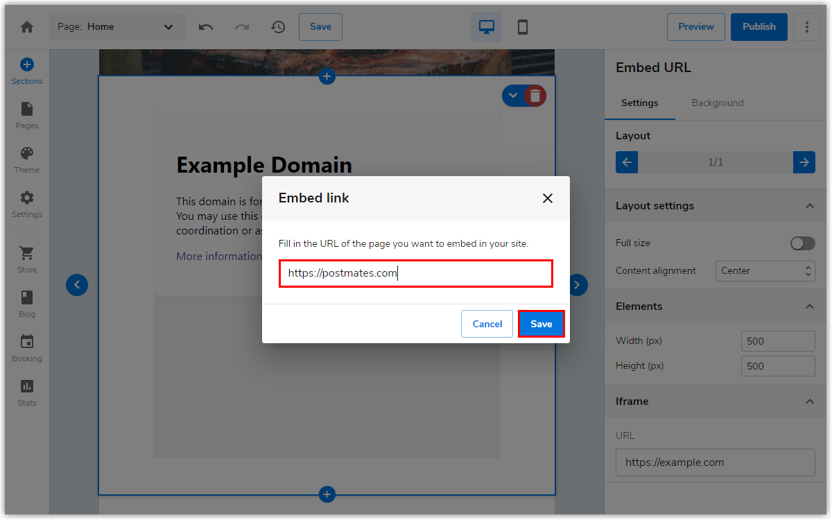 paste your URL into the entry area