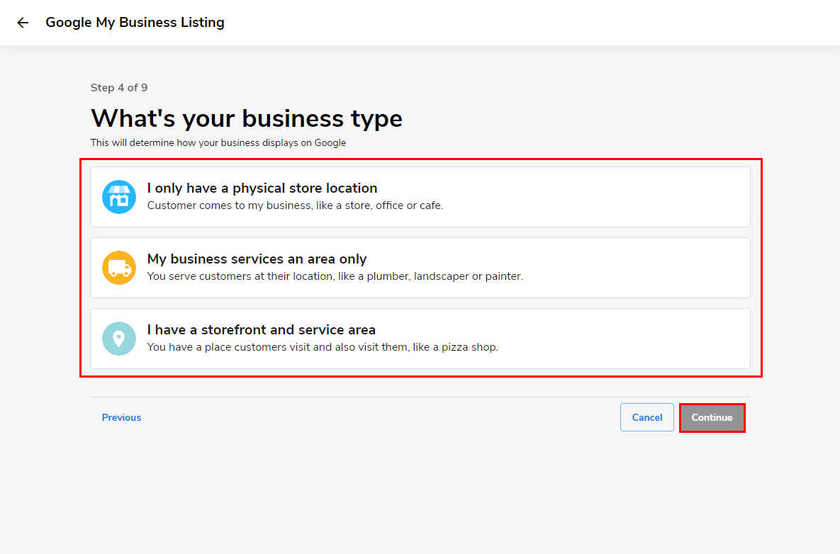 Type of business location