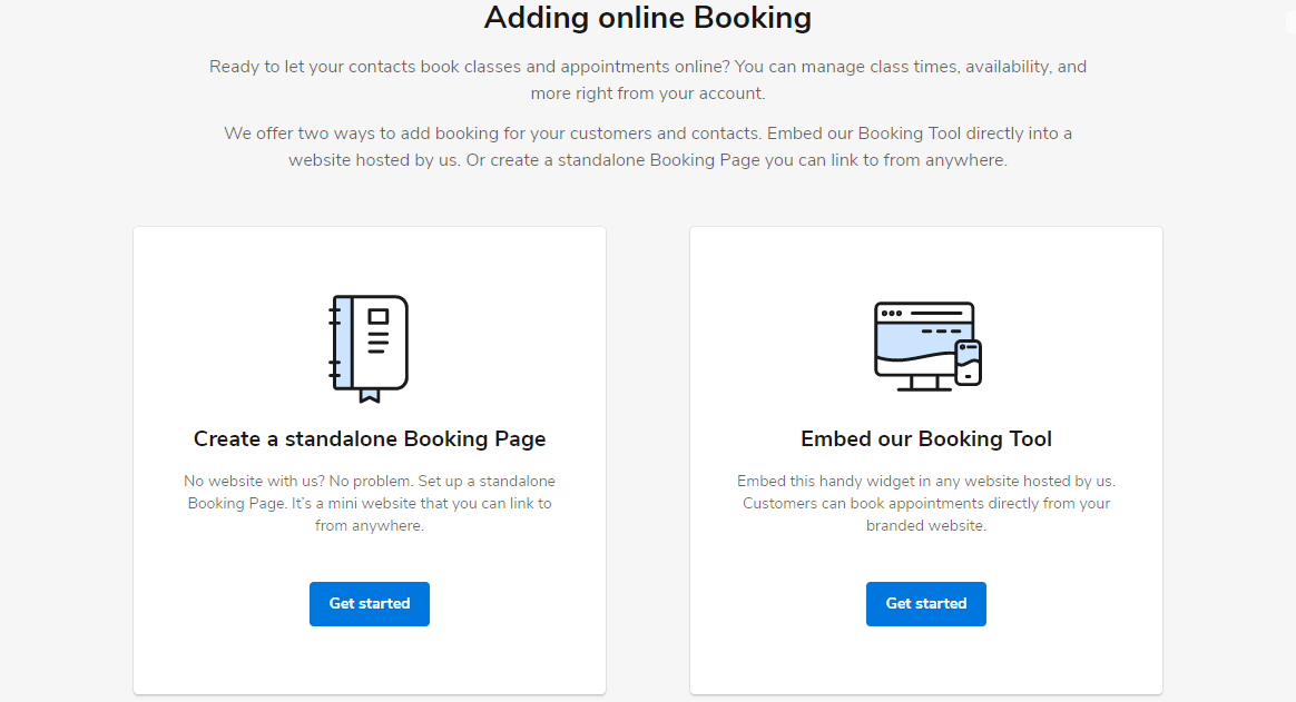Choose whether you want to create a stand-alone booking page or embed our booking tool