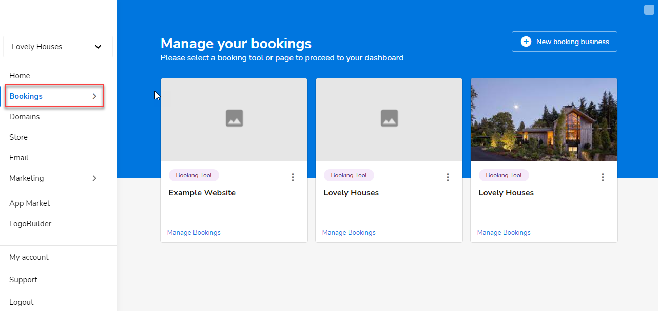 Click on the Booking tool