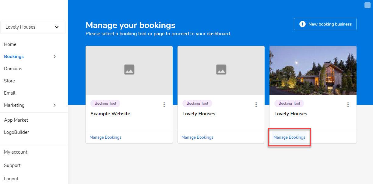 Click on Manage Bookings