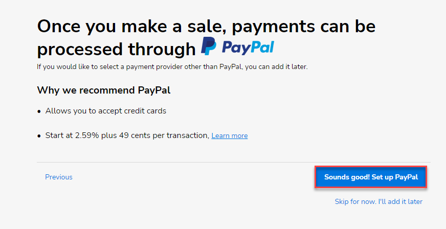 Setup PayPal