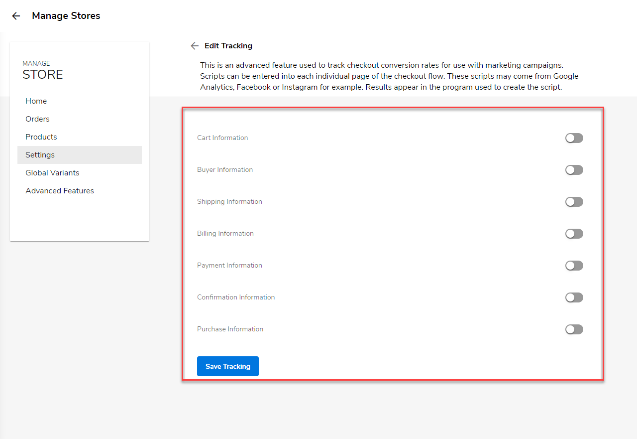 website-builder-tracking-fields-store