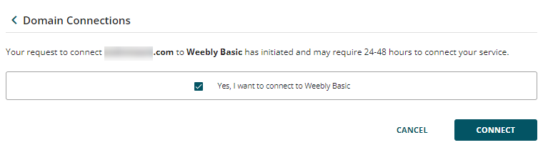 Connect hosting - Confirm connect