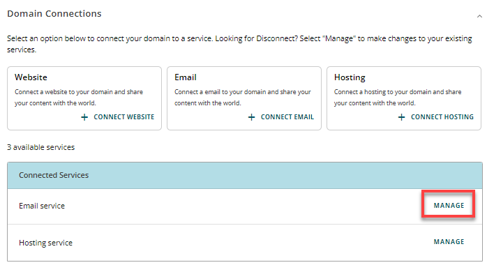 Manage connected services