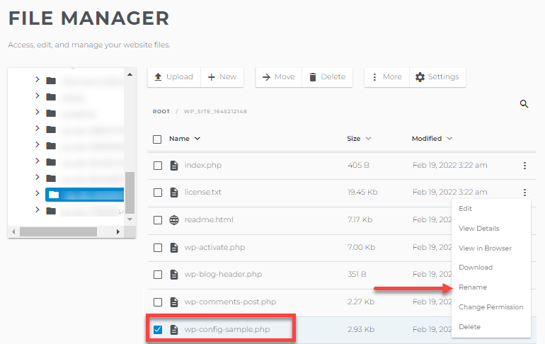 File Manager - Rename file