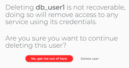 Confirm to delete user