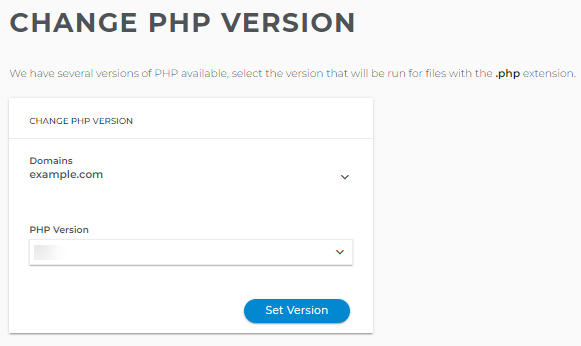 Change PHP Version