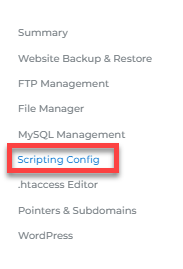 Scripting Config
