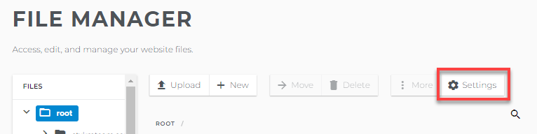 Settings button