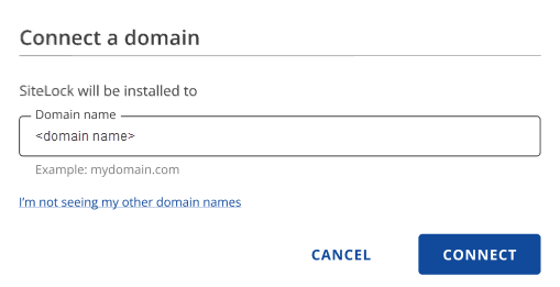 SiteLock - Connect a domain