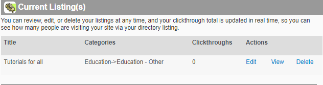 Current listing