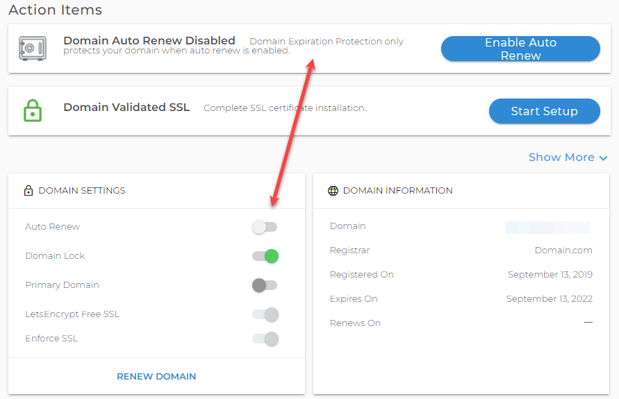 Enable Auto Renew is necessary