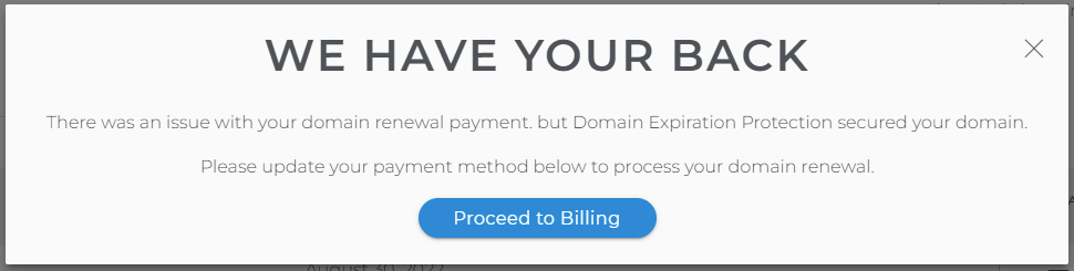 Proceed to billing