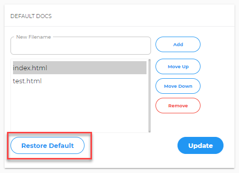Restore Default option