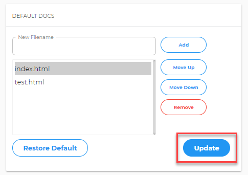Click Update to save changes