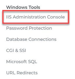 Click on IIS Administration Console