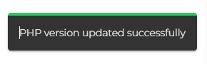 PHP Version updated successfully