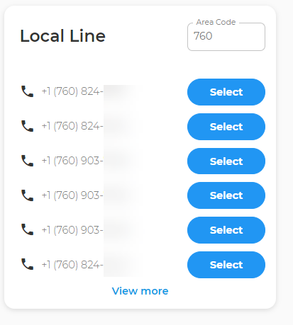 Select a phone number