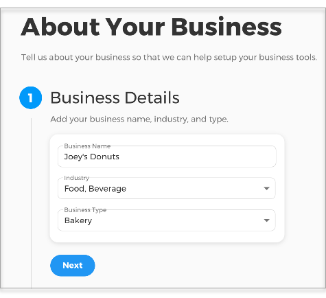 Enter your business details