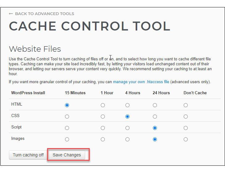 Cache control как включить