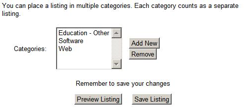 Select multiple categories