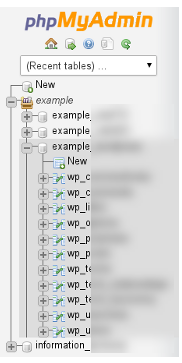select the database name