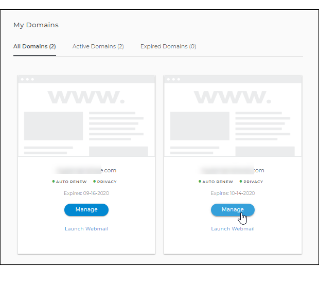 Select your domain