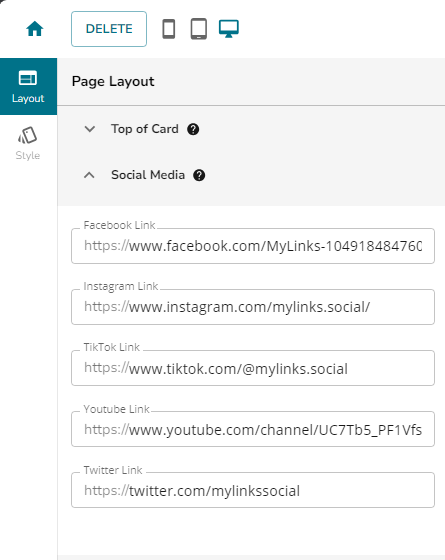 Marketing - MyLinks Edit Mylinks Site Social Media