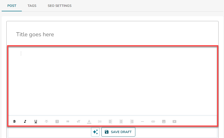 The content field