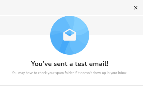 Create Email Campaign - Send test button Sent