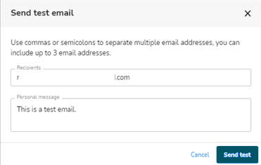 Create Email Campaign - Send test button Add Recipient