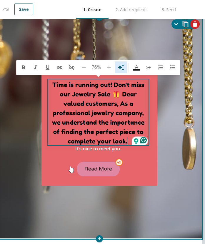 Create Email Campaign - Utilize AI Write Idea Sample