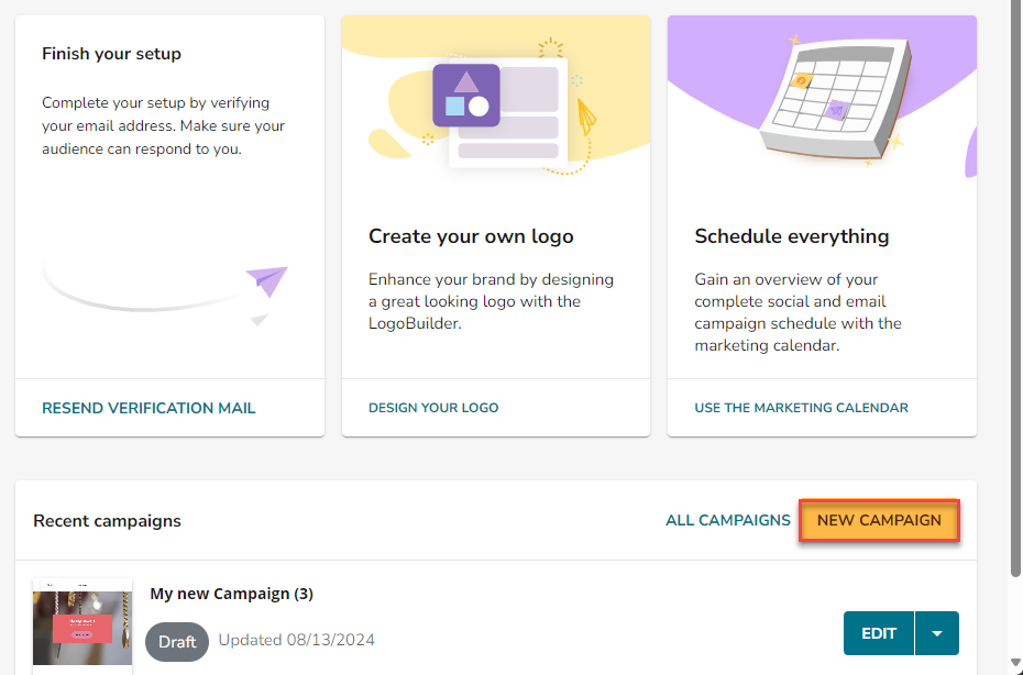 Create Email Campaign - New Campaign