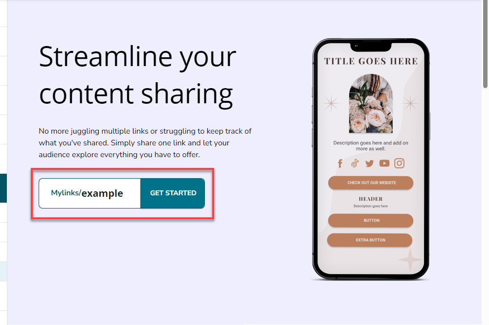 Marketing - MyLinks Get Started