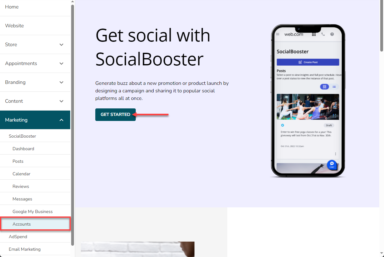 Marketing SocialBooster Get Started