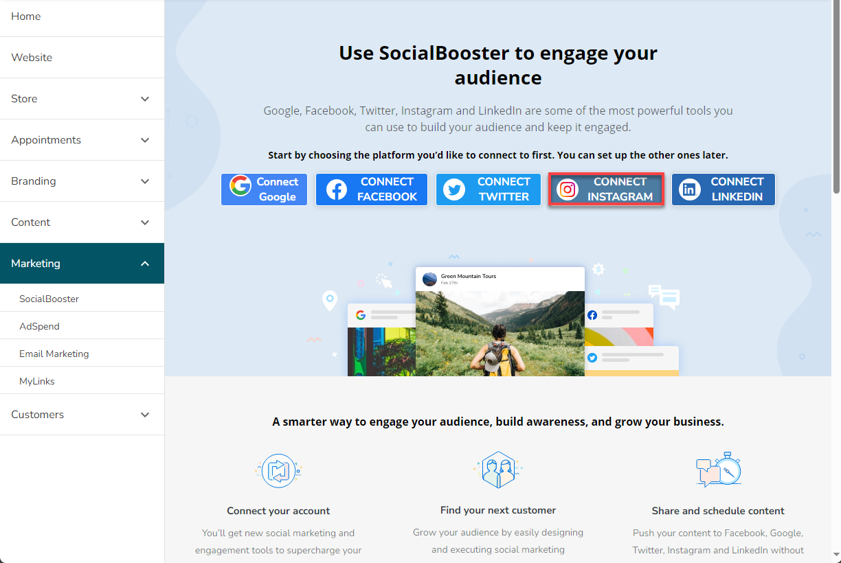 Marketing SocialBooster Connect Instagram