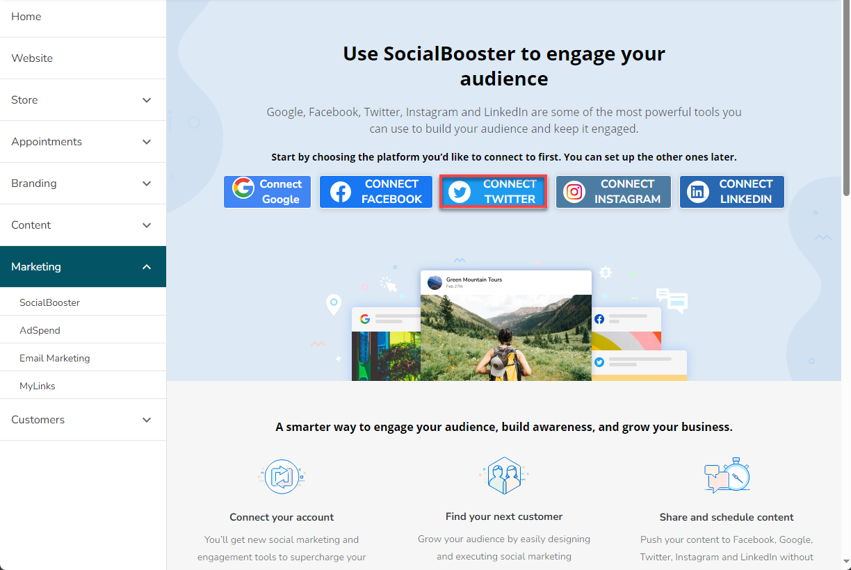 Marketing SocialBooster Connect Twitter