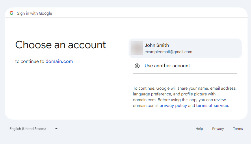 Marketing SocialBooster Connect Google - Choose an Account