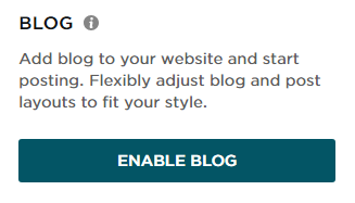 Enable Blog button