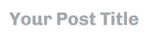 Your post title